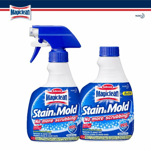 แพ็คคู่ (รีฟิล+สเปรย์) Magiclean Stain&Mold สเปรย์ขจัดคราบและเชื้อรา ขนาด 400ml.