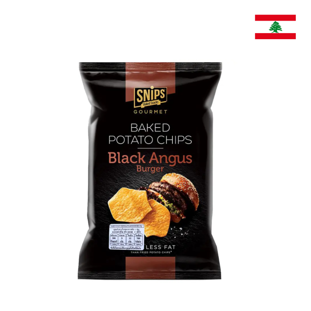 Snips Black Angus Burger Baked Potato Chips 100g | สนิปส์ มันฝรั่งอบกรอบ รสแบล็คแองกัสเบอร์เกอร์