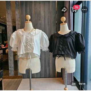 งานป้ายบน love story clothing เสื้อคอบัว เอวลอย เอวจั้มรูดปรับได้