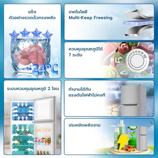CHiQ ตู้เย็นสองประตู ความจุ 138 ลิตร สีเทา ระบบทำความเย็นโดยตรง รุ่น CTM138LS จัดส่งฟรีและรับประกัน 3 ปี