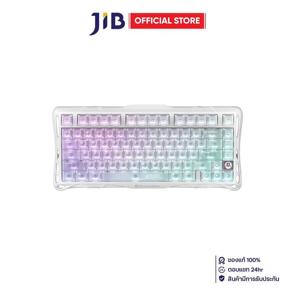 WIRELESS KEYBOARD (คีย์บอร์ดไร้สาย) GRAVASTAR MERCURY K1 LITE - GRAVASTAR X BSUN LINEAR SWITCH RGB EN CRYSTAL AURORA