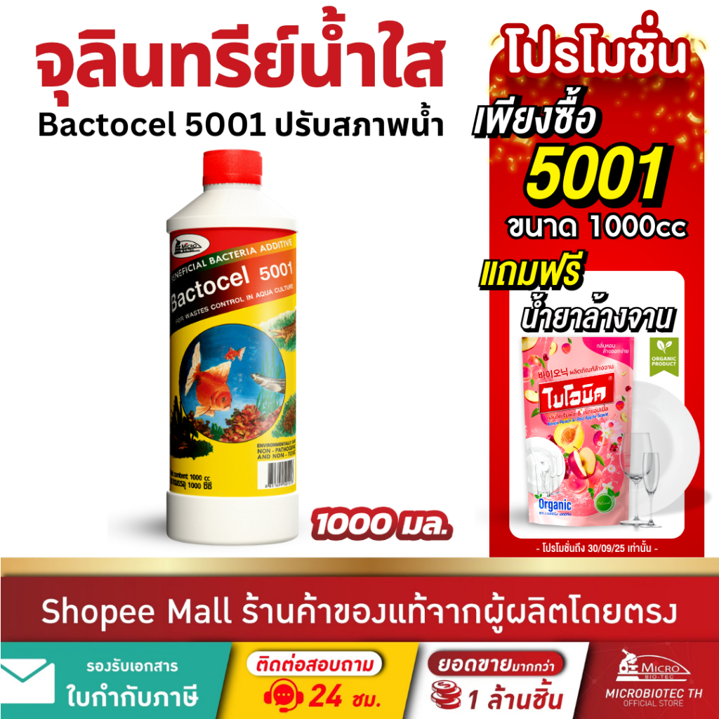 Bactocel 5001 300cc จุลินทรีย์บ่อปลา ตู้ปลา ปรับสภาพน้ำใส ย่อยขี้ปลา แก้น้ำขุ่น ลดแอมโมเนีย