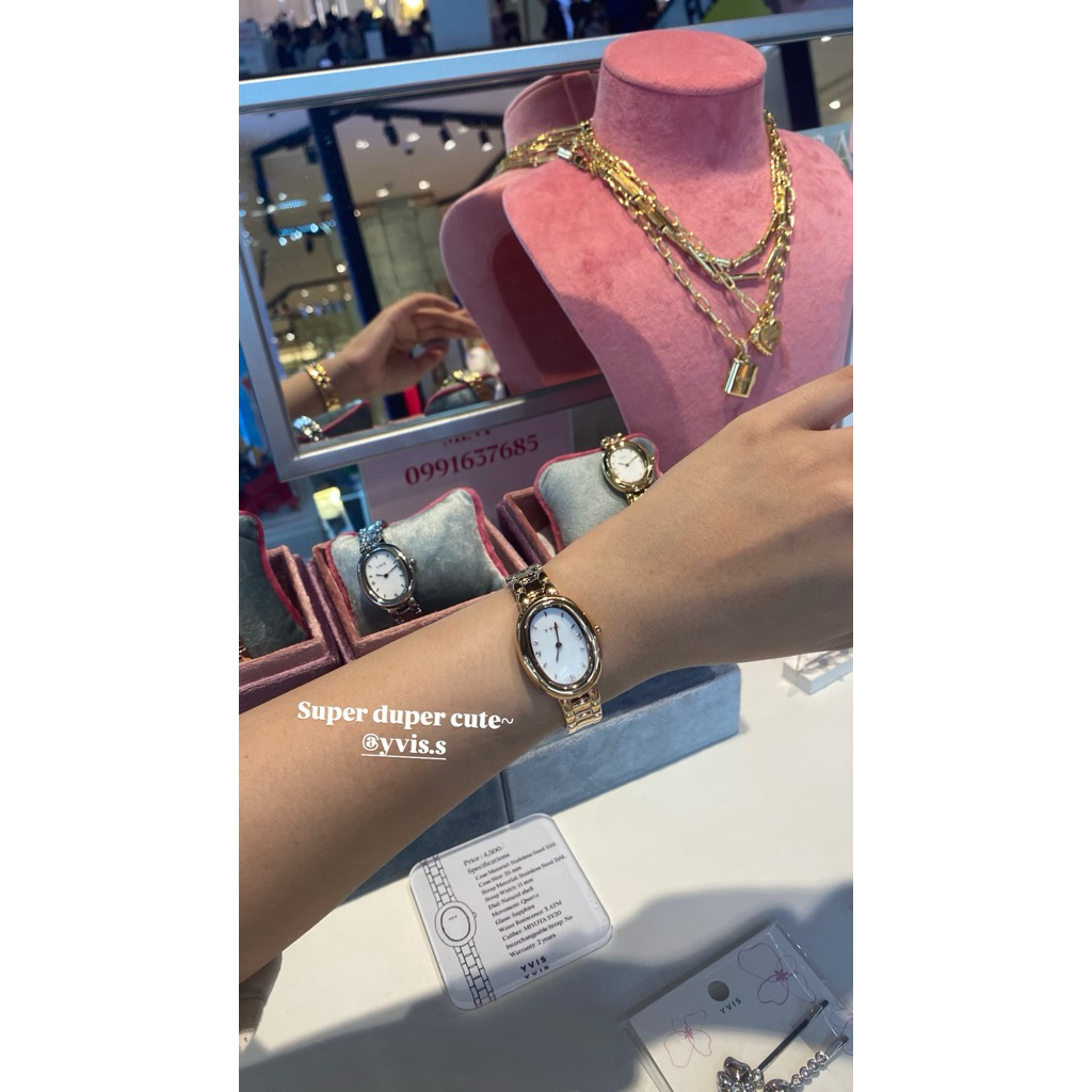 yvis นาฬิการุ่นฮิต สี โรสโกล อุปกรณ์ครบ ออกช้อปเซนทรัลลาดพร้าว