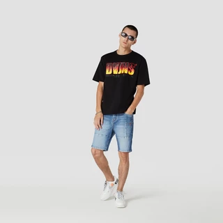 DAVIE JONES [BE FEARLESS] เสื้อยืดผู้ชาย Logo Oversized Fit T-Shirt สีดำ ขาว LG0041