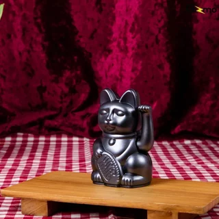 lucky cat Mini แมวกวักนำโชค เรียกทรัพย์ โชคลาภ มั่งคั่ง ขนาด 10 CM. สีเขียว สีม่วง สีส้ม สีเงิน สีดำ สีแดง สีชมพู สีฟ้า
