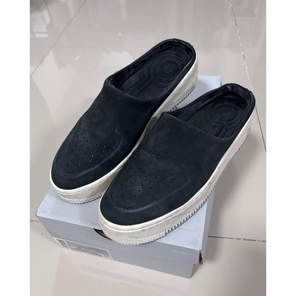 Nike AF1 Lover xx สลิปออน เปิดส้น สีดำ หนังกลับ
