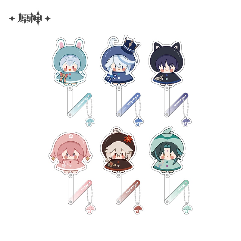 [ พร้อมส่ง / Official ] Genshin Impact Fun in the Rain Acrylic Stick Keychain เกนชิน พวงกุญแจ Furina Wanderer Xiao