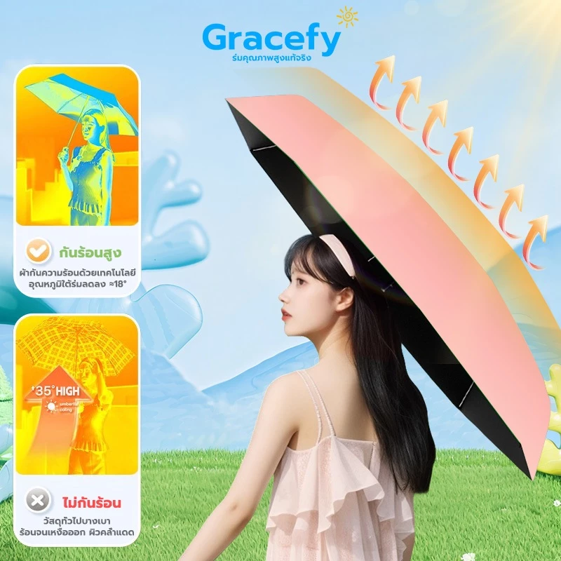 Gracefy ร่มพับพกพา อัตโนมัติ กันUV กันลมกันฝน thumbnail 5