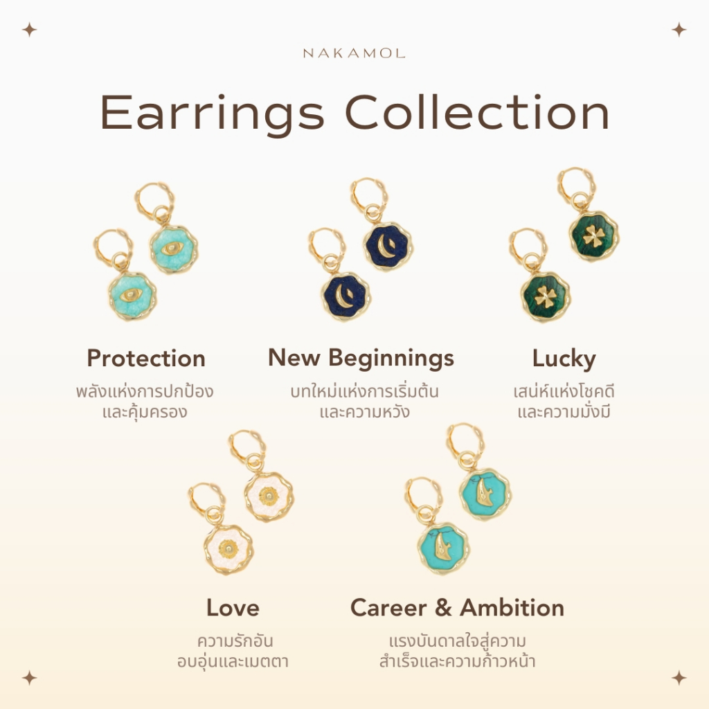 NAKAMOL - EARRINGS COLLECTION ต่างหูหินมงคล