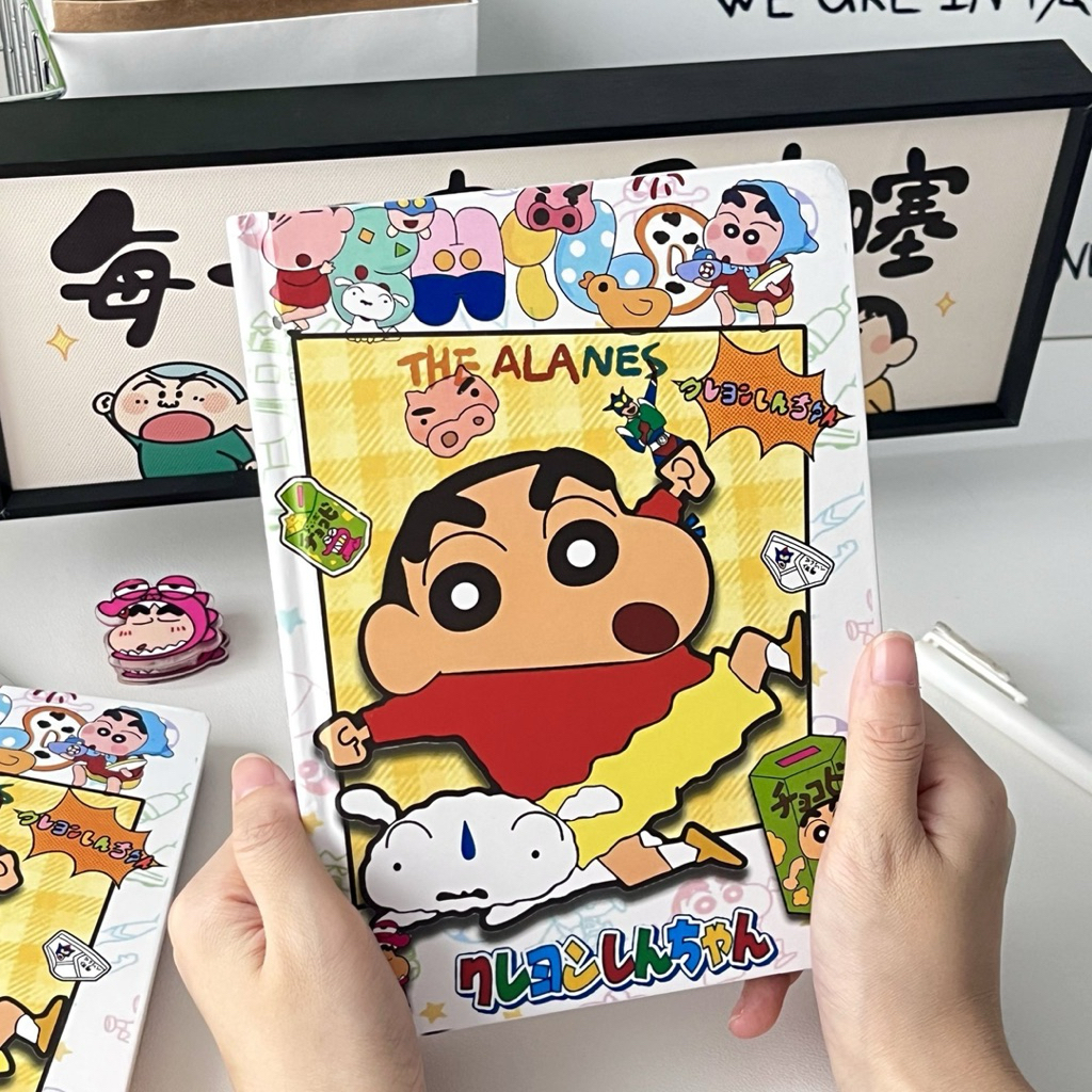 สมุดบันทึกปกแข็ง ชินจัง โน๊ตA5 (15*20 cm) จำนวน 98 แผ่น บันทึกพกพา ไดอารี่ การ์ตูน เครื่องเขียนน่ารัก สดใส น่ารัก เกาหลี