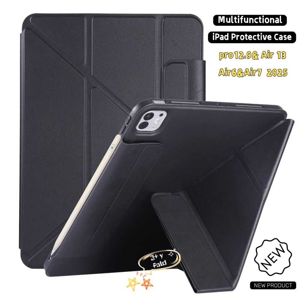 เคส iPad Air 11/10.9/10.5/9.7/8/7/6/5/4/3 (รุ่นที่รองรับตามในชื่อ) แบบพับได้ มีขาตั้ง มุมมองหลายทิศทาง