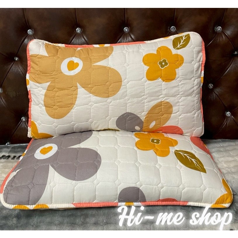 Hi-me shop ปลอกหมอนหนุนผ้าเสริมใย กันไรฝุ่น พร้อมส่ง2ใบ
