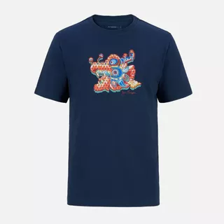 Dragon Cotton T-Shirt Navy Blue