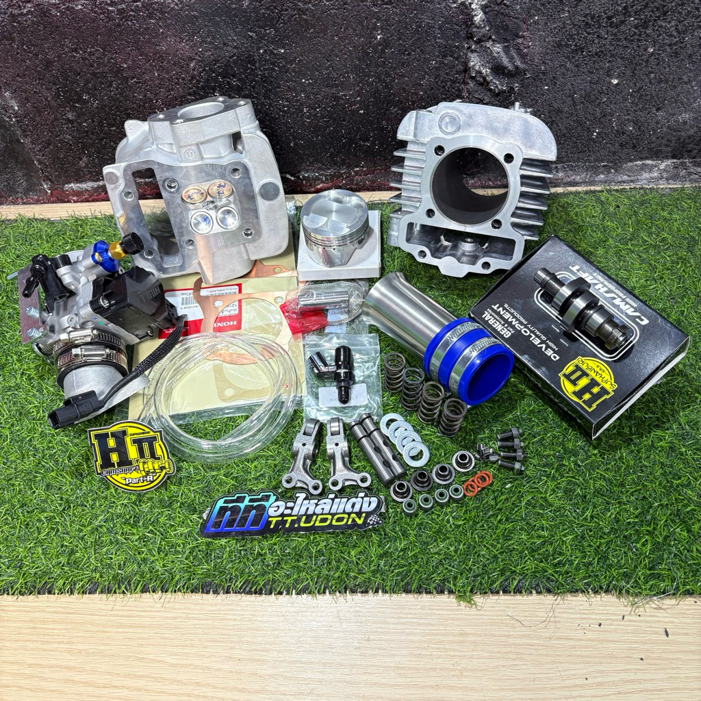 เสื้อฝาลูกสูบครบชุด 4 วาล์ว wave110i พร้อมแคมเฮงสุพรรณ มีทุกขนาด53-59มิล