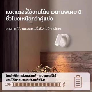 Ofeel 8000mAh โคมไฟติดผนัง LED USBแบบชาร์จไฟได้ ไฟกลางคืน ไฟอ่านหนังสือ การหมุน360° ไฟสัมผัสแบบแม่เหล็กไร้สาย ตกแต่งห้อง