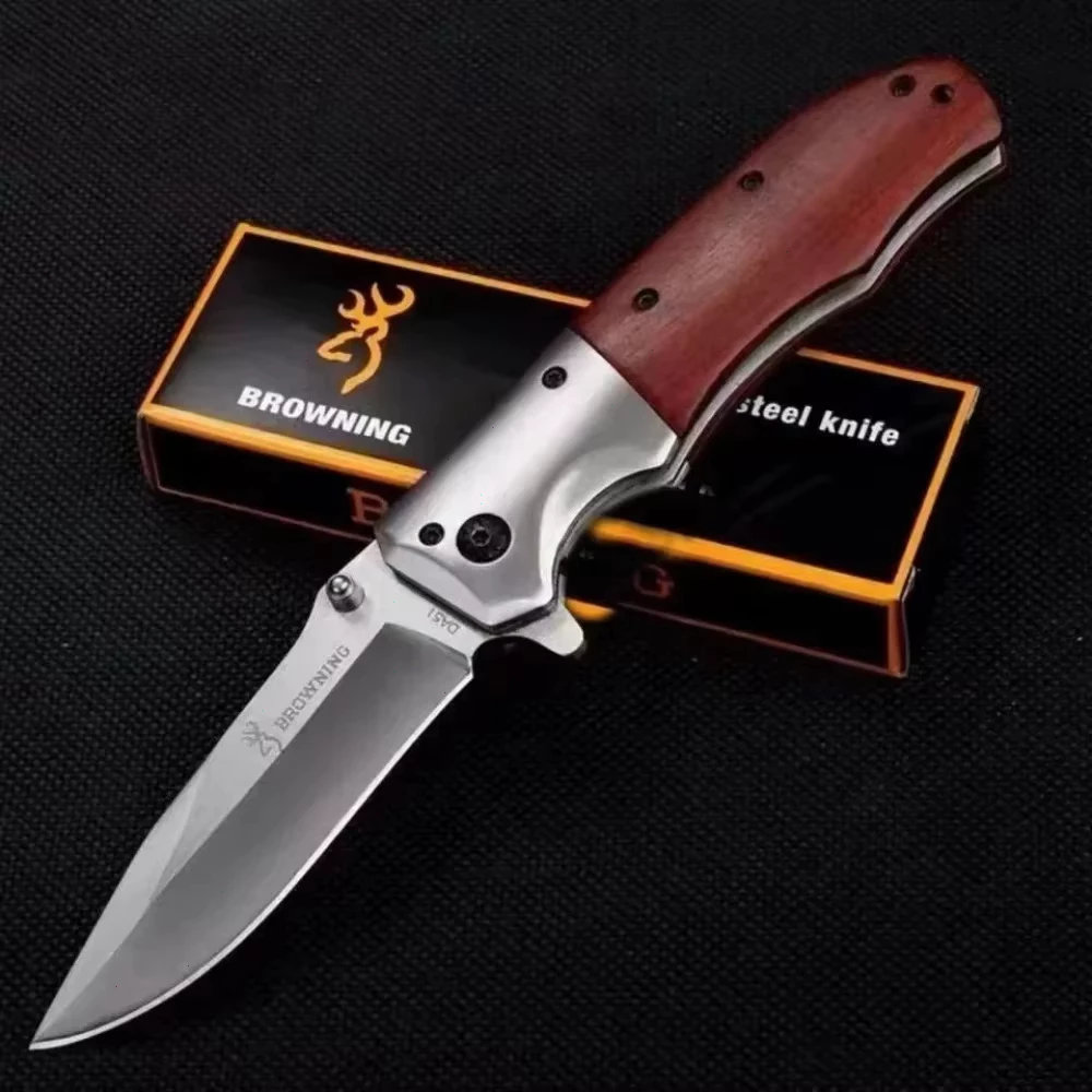 Browning มีดพับแท้ Outdoor Folding Knife มีดพกพา เดินป่า แคมป์ปิ้ง ทำอาหาร มีดเอนกประสงค์ แข็งแรง คมกริบ thumbnail 9