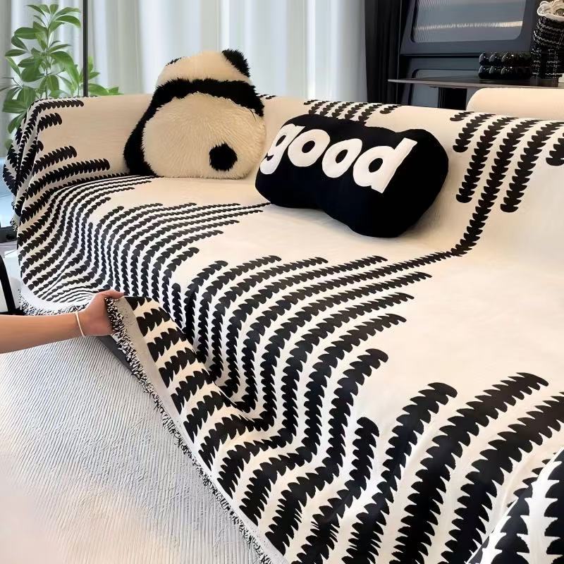 ผ้าห่ม ผ้าคลุมโซฟา ผ้าคลุมฟอร์นิเจอร์ ขนฟู สไตล์โมเดิร์น สไตล์นอร์ดิก ผ้าห่ม เนื้อผ้านุ่ม ประดับพู่ ซักทําความสะอาดได้