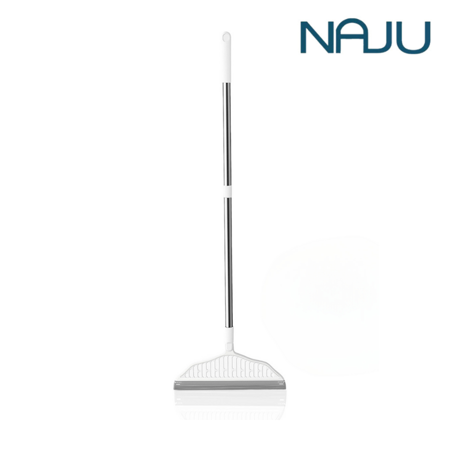 Naju ไม้กวาดซิลิโคน ไม้กวาดรีดน้ำ ไม้รีดน้ำ Squeegee สำหรับกวาดพื้น กระจก ดูดจับเส้นผม แก้ว เศษฝุ่นได้ง่าย หัวแปรงหมุน