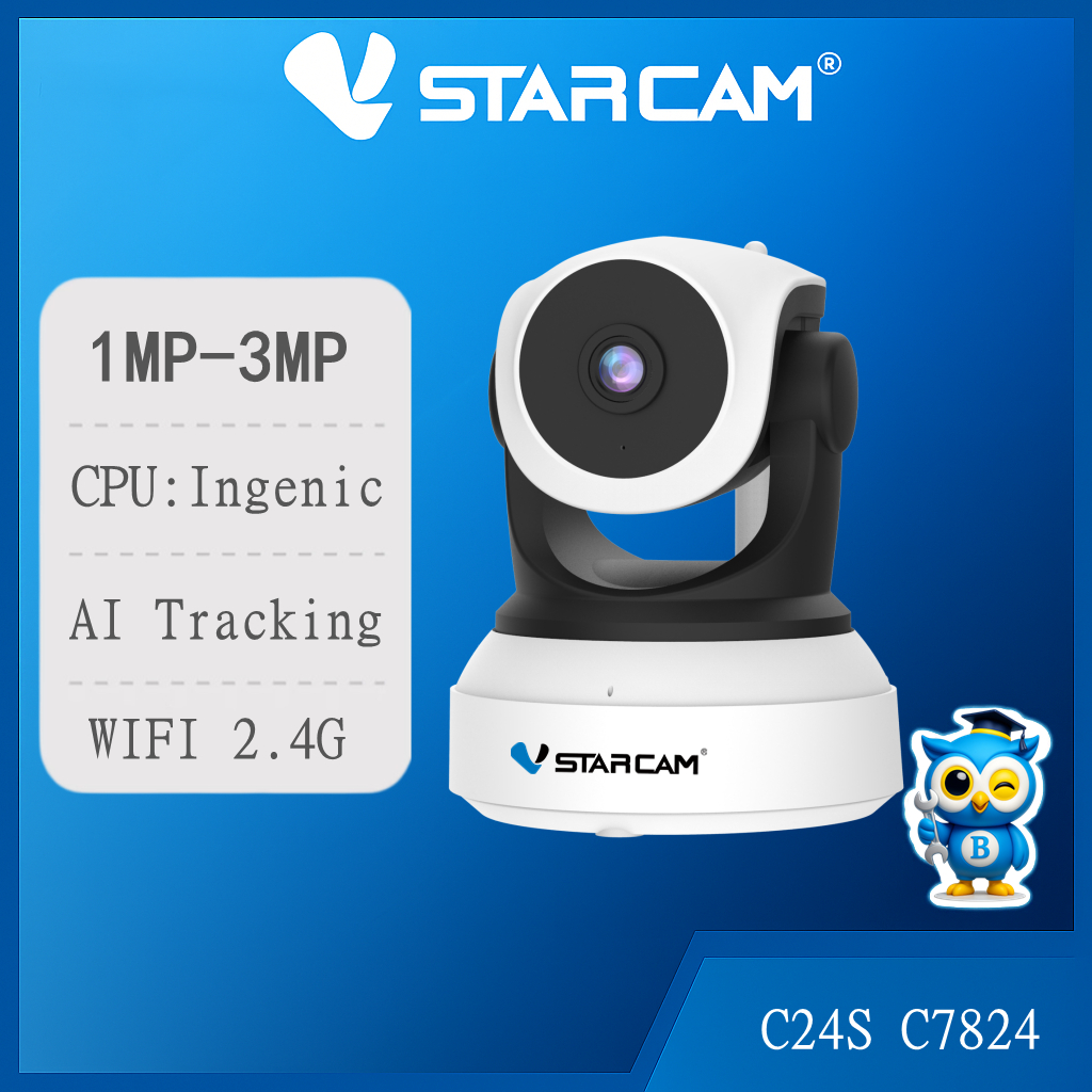 VSTARCAM C24S C7824 กล้องวงจรปิด  IP Camera  1.0MP 3.0 MP and IR CUT  WIP HD  สีขาว-ดำ  (1296P) (การ