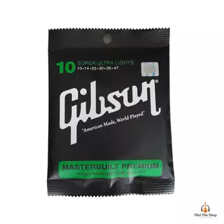 Gibson สายกีตาร์โปร่งกิ๊บสัน เบอร์10 พร้อมอุปกรณ์ หมุด+หย่องบน-ล่าง ฟรีที่ดึงหมุด+ปิ๊ก2ตัว ส่งไว