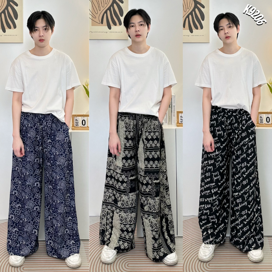 กางเกงแฟชั่น ขายาวใส่ได้ทั้ง ชาย และ หญิง  ใส่สบาย ไม่ร้อน ซักตากง่าย ระบายอากาศได้ดี K9206
