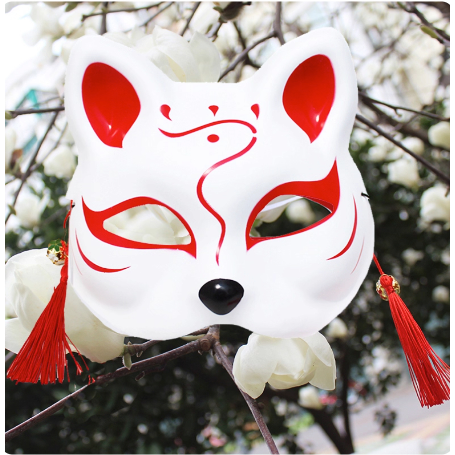 [สินค้าใหม่·พร้อมส่งกทม.] Foxes Japanese หน้ากากคอสเพลย์แมวญี่ปุ่นสําหรับงานปาร์ตี้ฮาโลวีน Masquerade, Party Props, เทศ