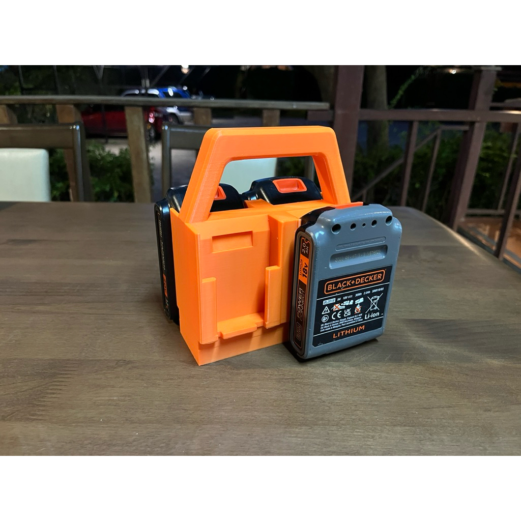 ที่จัดเก็บแบตเตอรี่แบบหิ้ว 4 ก้อนสำหรับ BLACK&DECKER 18V, 20V (Portable Battery Holder)
