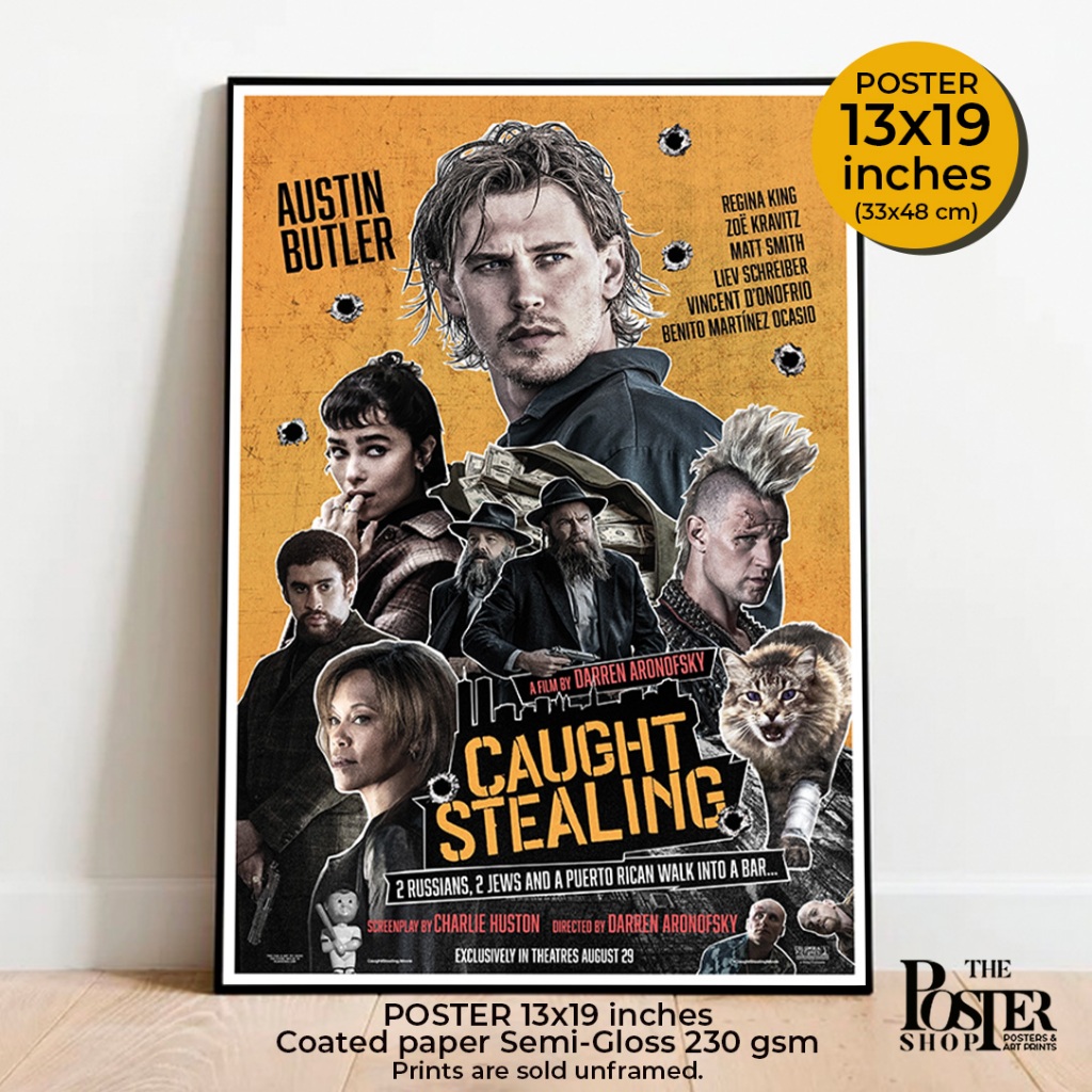 Caught Stealing Poster Austin Butler  ภาพขนาด 13x19 นิ้ว