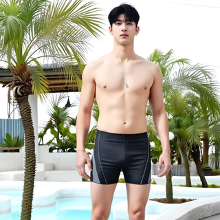 กางเกงว่ายน้ำขาสั้นผู้ชาย มีซับในและเชือกผูกเอว เนื้อผ้าดี