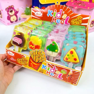 Pipp fastfood gummy เยลลี่เสียบไม้ ฟาสต์ฟู้ด((กล่อง12ชิ้น))