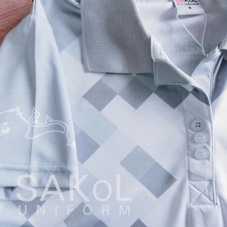 SAKOL เสื้อโปโลพิมพ์ลาย 07 อปท สีขาว การปกครองส่วนท้องถิ่น อบต เสื้อขาว