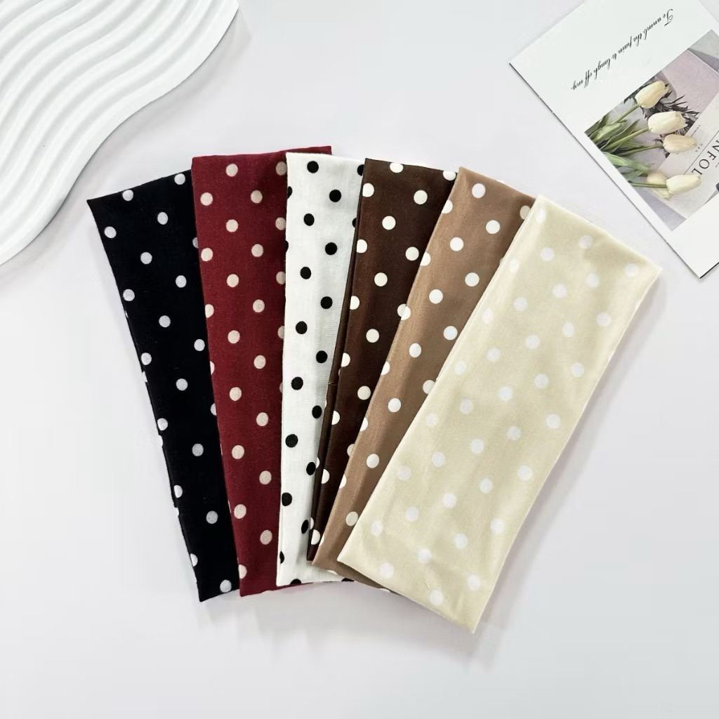 [Mimmuffin] ผ้าคาดผมลายจุด Polka Dot ที่คาดผมผ้า