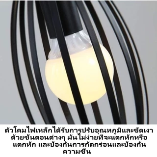 โคมไฟเพดาน LED สไตล์ย้อนยุคยุโรป 220v E27 โคมไฟระย้าเหล็กสีดำทันสมัย ​​โคมไฟตั้งโต๊ะ LED โคมไฟติดผนังแบบถ้วยดูด