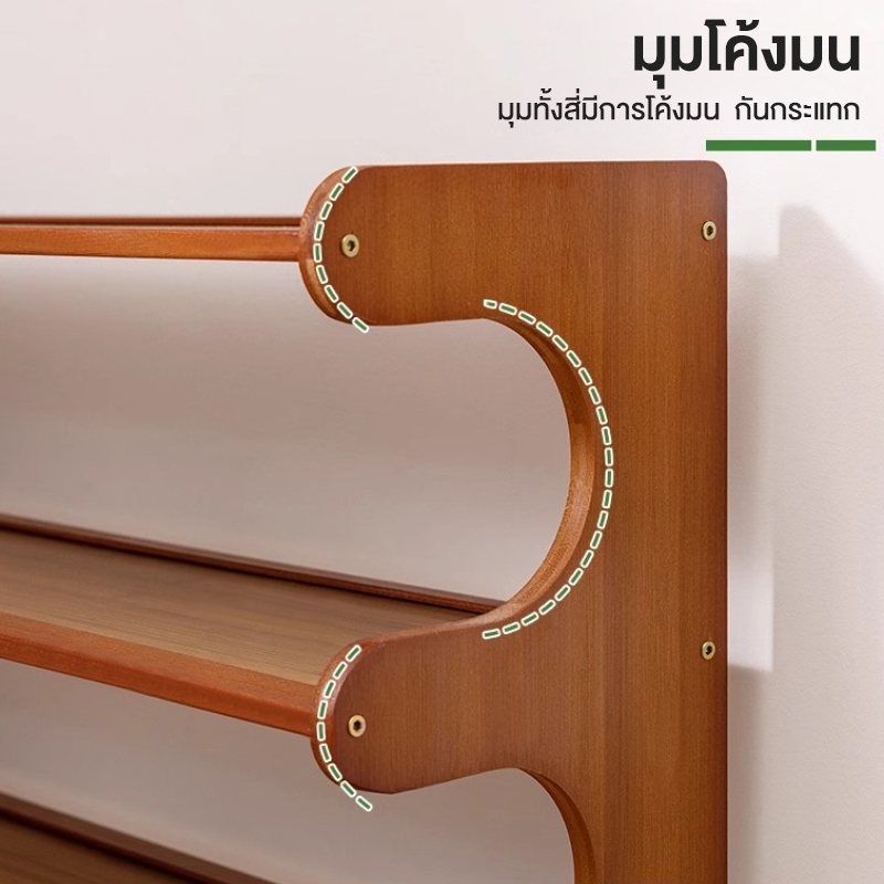 【จัดส่งภายใน 2 ชั่วโมง】ชั้นวางรองเท้า ชั้นวางไม้ ชั้นเก็บของ กันความชื้นกันน้ำ ทนทาน ราคา ถูกที่สุด ดีลบีเคเค แกลเลอรีภาพที่ 6
