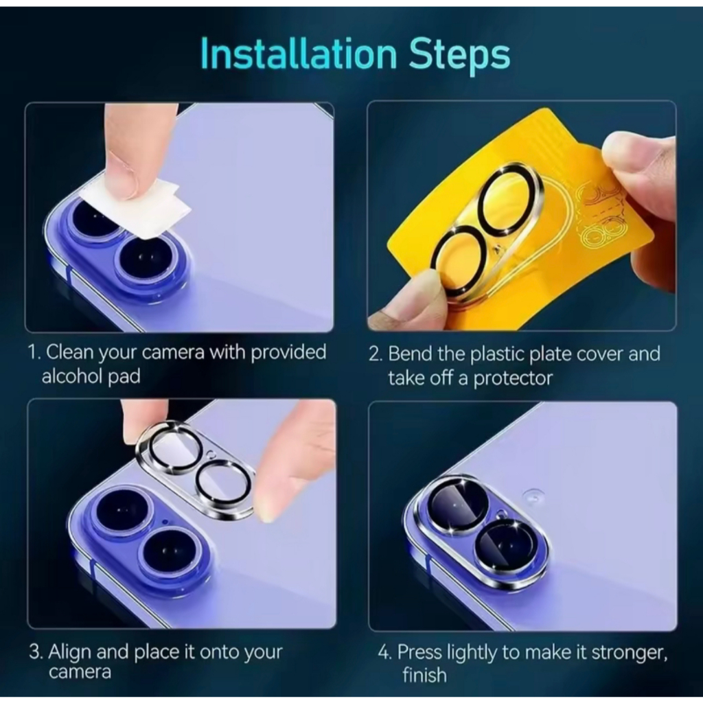 ฟิล์มกระจกเลนส์กล้องสำหรับ iPhone 17 14 ProMax 13 15 Pro Max 11 12 16 17ProMax ใส ฟิล์มกันรอยกล้อง และเลนส์กล้องด้านหลัง - รูปที่ 2