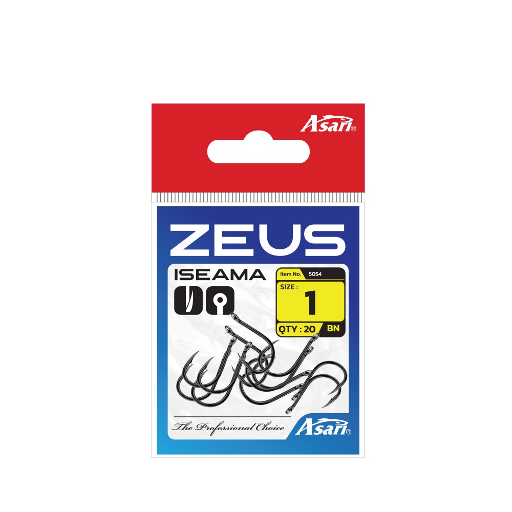เบ็ดตกปลา Asari Zeus Iseama Twist Ringed Hooks แข็งแรง รูปที่ 2