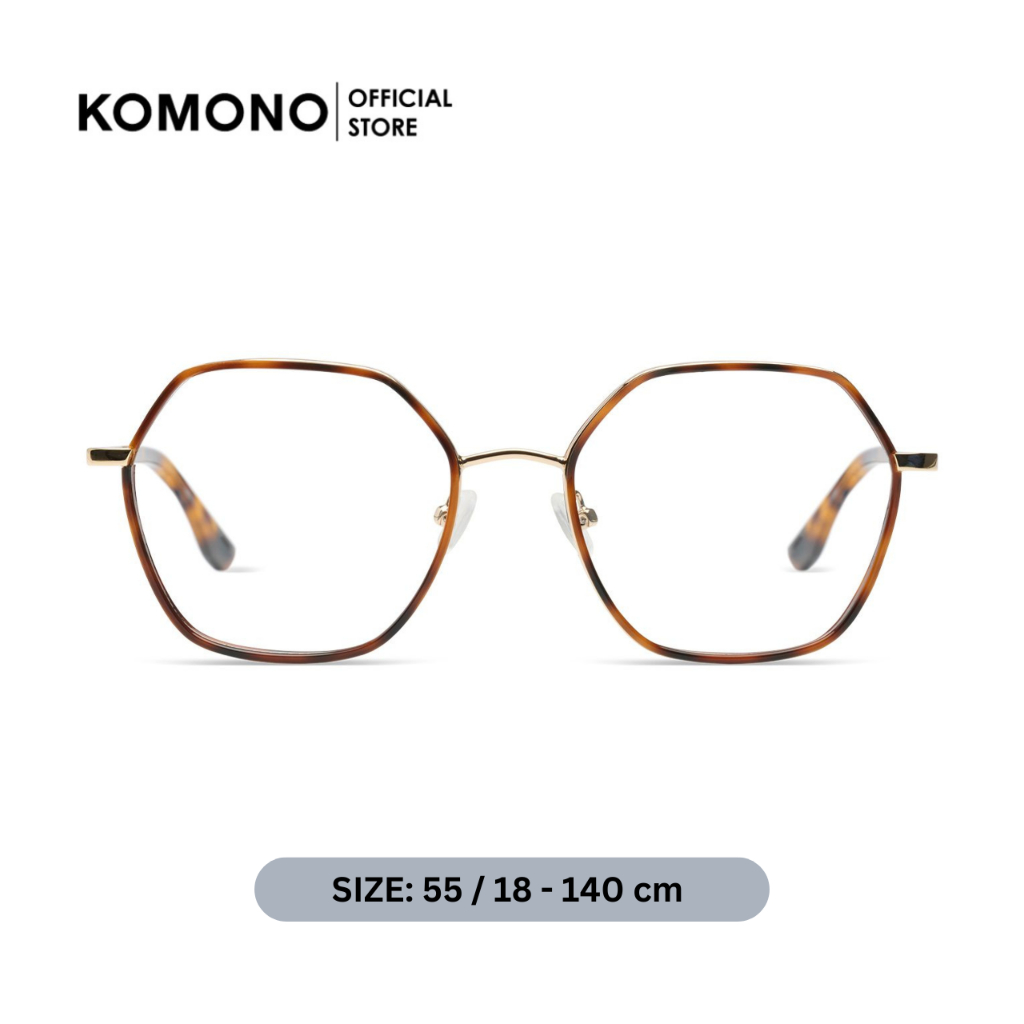 KOMONO Nora Havana White กรอบแว่นตาโลหะ สีน้ำตาลกระ