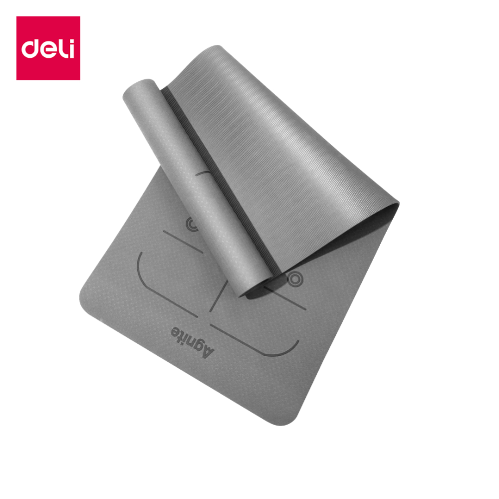 Deli เสื่อโยคะ TPE แผ่นรองโยคะ แผ่นรองออกกำลังกาย หนาพิเศษ 6-8mm พื้นกันลื่น2ด้าน รับแรงกระแทกได้ดี 