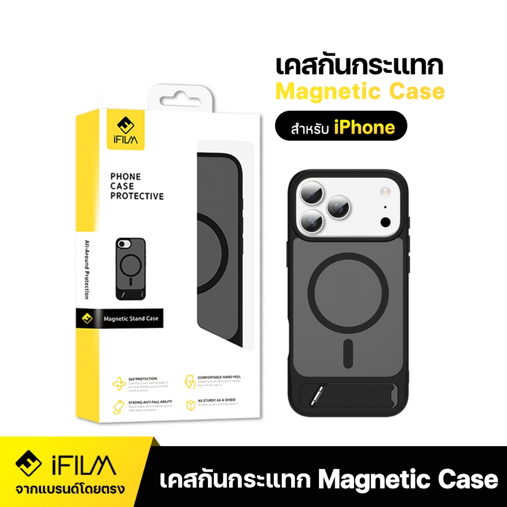 iFILM Magnetic Case เคสกันการแทก For iPhone 17ProMax 17 Pro 17Air 16 pro max 15 plus เคสใส ไอโฟน เคส