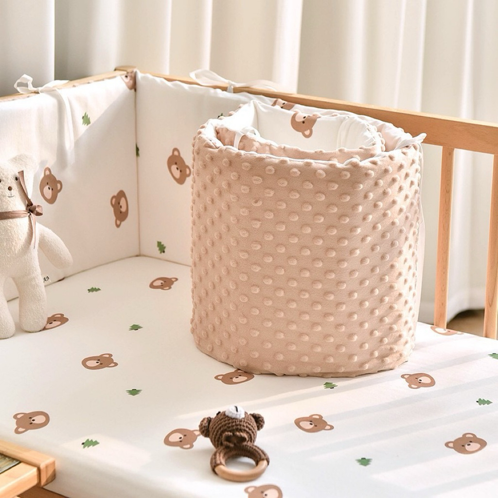 🇹🇭✨ ส่งด่วนในไทย ✨(มือสอง) Crib bumper✨กันชนเตียงเด็กทารก ⚡️เตียงไม้สำหรับเด็กทารก ผ้าฝ้ายขอบเตียงสำ