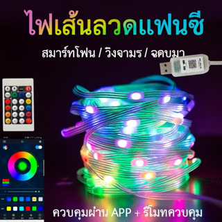 ไฟตกแต่งห้อง แถบไฟ LED RGB 5050 2835 USB 5V/12V ยาว5ม10ม กัน…