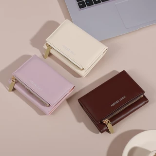 B-2447🔥กระเป๋าสตางค์ใบสั้น สีสดใส พกพาสะดวก ขนาดเล็กแบบพกพา พร้อมช่องใส่บัตร แฟชั่นมาใหม่ 7สี