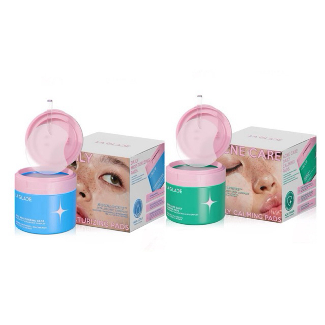 (แบบกระปุก) LA GLACE TONER PADS REFILL ลากลาส โทนเนอร์แพด 2 สูตร 1 กระปุก 80 แผ่น