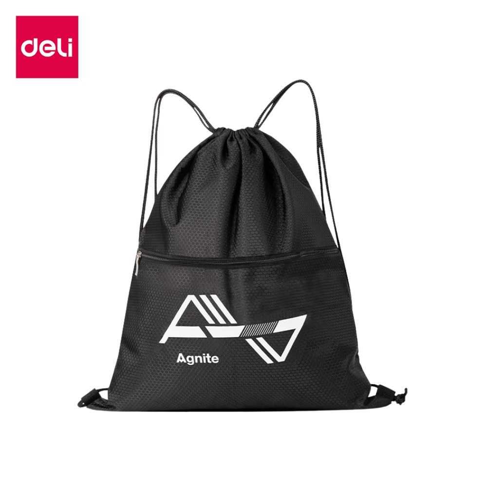 Deli กระเป๋าสะพายหลัง ถุงผ้าสะพายหลัง แบบหูรูด กันน้ำ สำหรับพกพา พกพา ใส่อุปกรณ์กีฬา Basketball bag