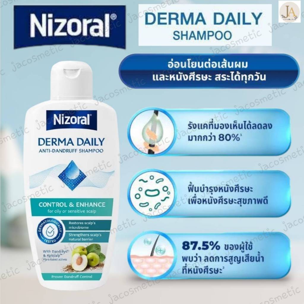 Nizoral Derma Dairy ไนโซรัลเดอร์มา เดลลี่  แชมพูขจัดรังแค บำรุงหนังศีรษะ 200 ml