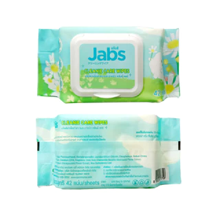 1 หิ้ว Jabs แจ๊บส์ กระดาษทิชชูเปียก สำหรับเช็ดทำความสะอาด 3 ห่อ x 42 แผ่น หนานุ่ม สะอาด อ่อนโยน พกพาสะดวก