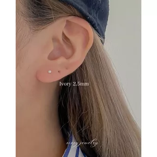 SissyJewelry // ต่างหูเงินแท้ ต่างหูมุกแม่น้ำแท้ Freshwater pearl stud (2.5mm/4mm/5mm/7mm)