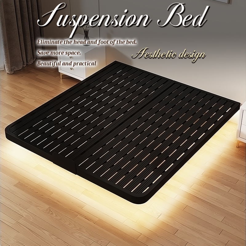 เตียงแขวน เตียงนอน เตียง 3.5ฟุต/4ฟุต/5ฟุต/6ฟุตใช้เหล็กคาร์บอนคุณภาพสูงแข็งแรงมั่นคงทน พื้นที่เก็บของใต้เตียง