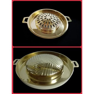 กระทะย่างทองเหลือง กระทะหมูกระทะทองหลือง​ กระทะบาร์บีก้อนทอง…