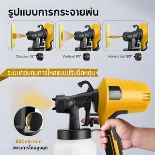 DECKER กาพ่นสีไฟฟ้า 850ml เครื่องพ่นสีไฟฟ้า รุ่นงานหนัก ใช้ได้ทั้งสีน้ำ สีน้ำมัน กาพ่นสี